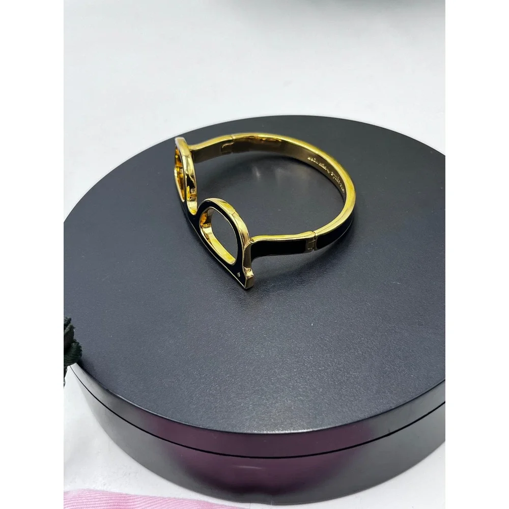 Kate Spade Goreski Lookout Black Enamel Eyeglass Hinged Bangle Bracelet Lim Ed
